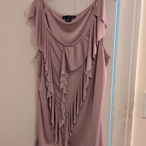 Pink Ruffled Sleeveless Top